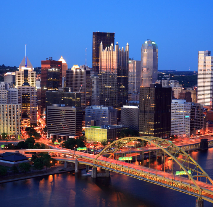 pittsburgh pa skyline aerial view